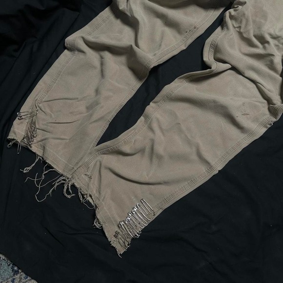 Carhartt tan carpenter pants with re-worked distressed hem - Picture 2 of 6